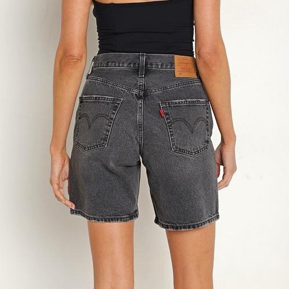 Levi's Women's Washed Black High-Rise Denim Shorts